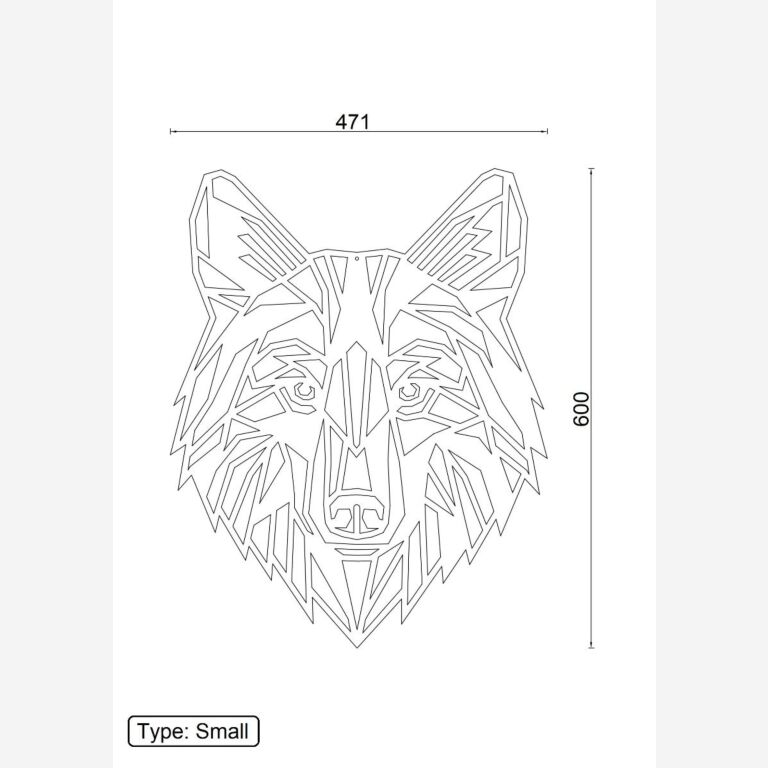 Décoration murale en métal Wolf 1.0