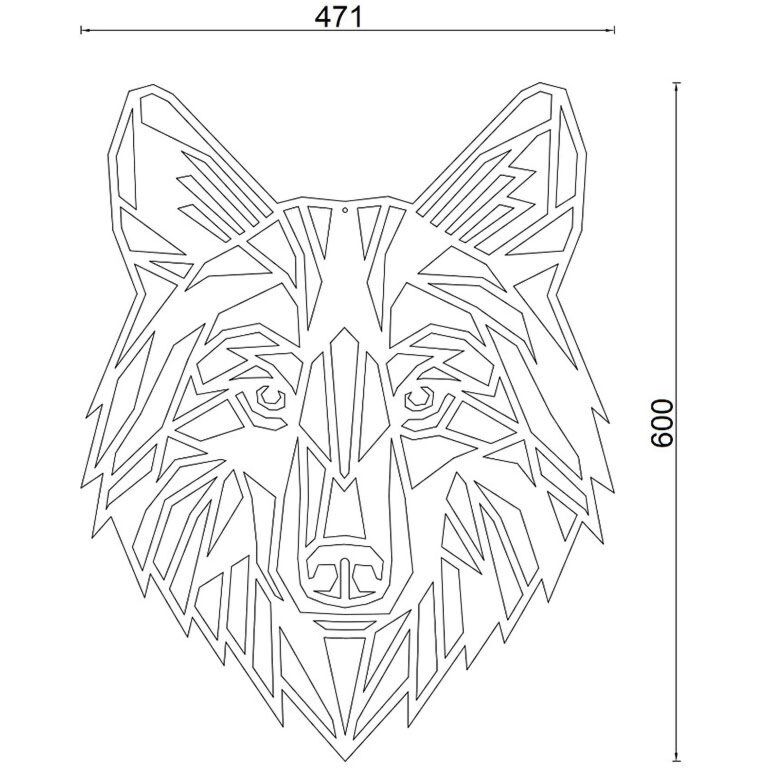 Décoration murale en métal Wolf 1.0