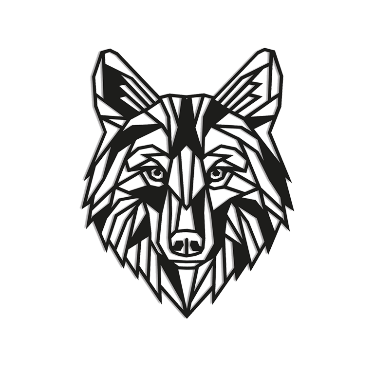 Décoration murale en métal Wolf 1.0