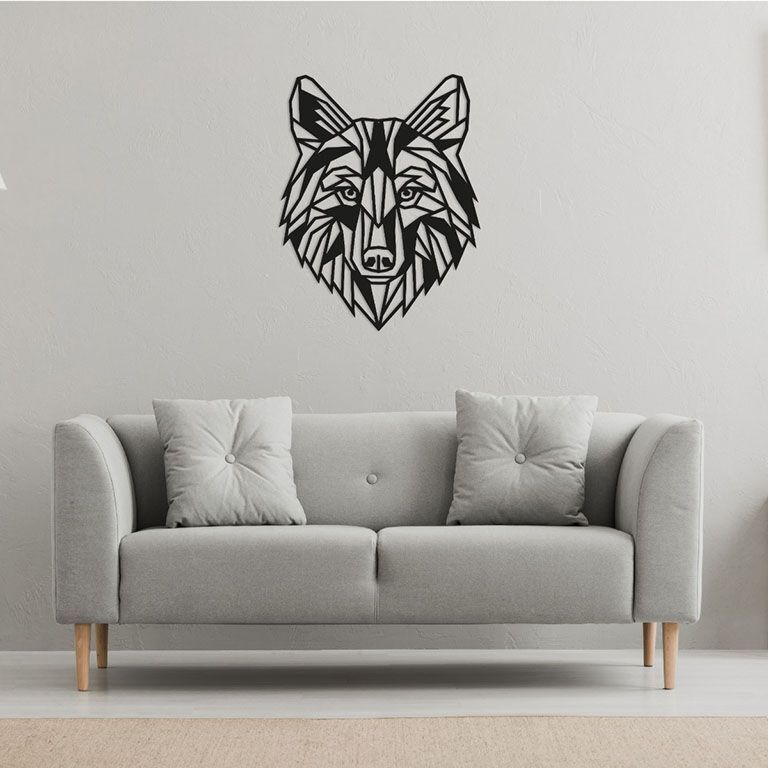 Décoration murale en métal Wolf 1.0