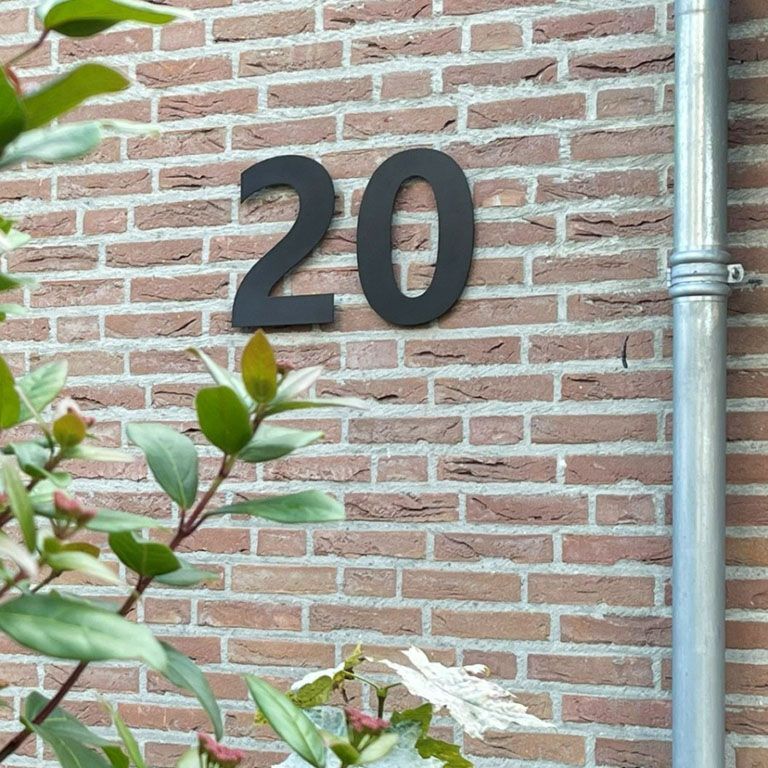 Numéro de maison en acier inoxydable noir 7 - 30 cm