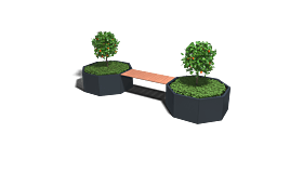 Bac à plantes en acier thermolaqué avec banc Vegas Chicago