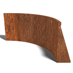 Paroi de soutènement en acier corten courbe intérieure 1000x1000mm (hauteur 600mm)