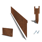 Bordure en acier corten à bord aplati 130mm kit complet pour 24 mètres