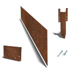 Bordure en acier corten lisse 250mm kit complet pour 15 mètres