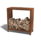 Range-bûches en acier Corten Indiana 1000x1000x400