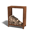 Range-bûches en acier Corten Indiana 1000x800x400