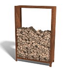 Range-bûches en acier Corten Indiana 1800x1200x400