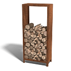 Range-bûches en acier Corten Indiana 1800x800x400