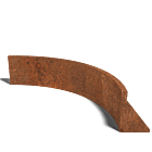 Paroi de soutènement en acier corten courbe intérieure 1000x1000mm (hauteur 300mm)