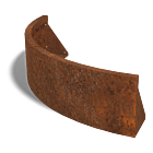 Paroi de soutènement en acier corten courbe extérieure 1000x1000mm (hauteur 300mm)