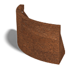 Paroi de soutènement en acier corten courbe extérieure 500x500mm (hauteur 300mm)