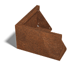 Paroi de soutènement en acier corten angle extérieur 500x500mm (hauteur 300mm)