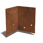 Plaque de jonction en acier corten droite 90º grand