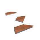 Dalle de cheminement en acier Corten Hexagone HH 500