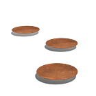 Dalle de cheminement en acier Corten Rond 250