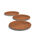 Dalle de cheminement en acier Corten Rond 500