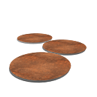 Dalle de cheminement en acier Corten Rond 750