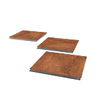 Dalle de cheminement en acier Corten Carré 500x500