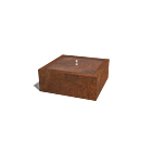 Table d’eau en acier corten 1000x1000x400