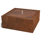 Table d’eau en acier corten 1000x1000x400