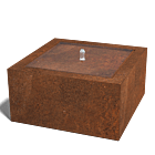 Table d’eau en acier corten 800x800x400