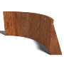 Paroi de soutènement en acier corten courbe intérieure 1000x1000mm (hauteur 600mm)