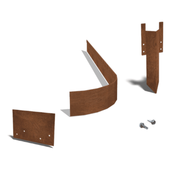 Bordure FLEX en acier corten à bord aplati 13 cm kit complet pour 15 mètres