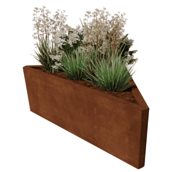 Bac à plantes en acier corten Alaska isocèle 112 cm