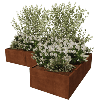 Bac à plantes en acier corten Kansas 100