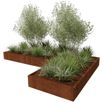 Bac à plantes en acier corten Kansas 120