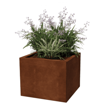 Bac à plantes en acier corten Miami 50 x 50 cm