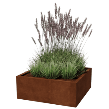Bac à plantes en acier corten Miami 80 x 80 cm