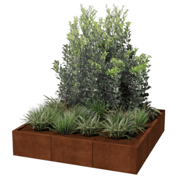 Bac à plantes en acier corten Miami xxl 150 x 150 cm