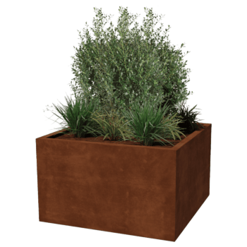 Bac à plantes soudée en acier corten Montana 100 x 100 x 60 cm