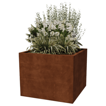 Bac à plantes soudée en acier corten Montana 100 x 100 x 80 cm