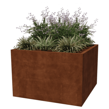 Bac à plantes soudée en acier corten Montana 120 x 120 x 80 cm