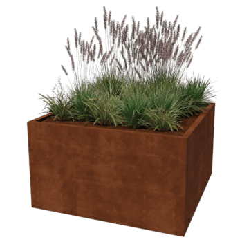 Bac à plantes soudée en acier corten Montana 140 x 140 x 80 cm