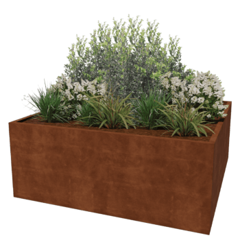 Bac à plantes soudée en acier corten Montana 200 x 200 x 80 cm