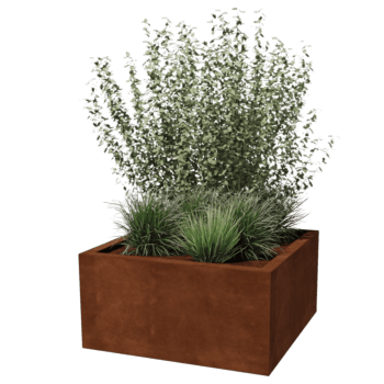 Bac à plantes soudée en acier corten Montana 80 x 80 x 40 cm