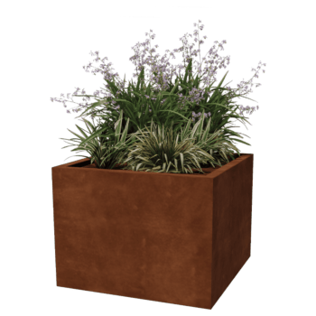 Bac à plantes soudée en acier corten Montana 80 x 80 x 60 cm