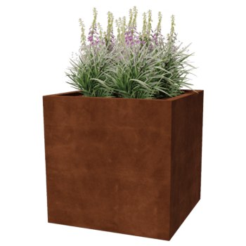 Bac à plantes soudée en acier corten Montana 80 x 80 x 80 cm