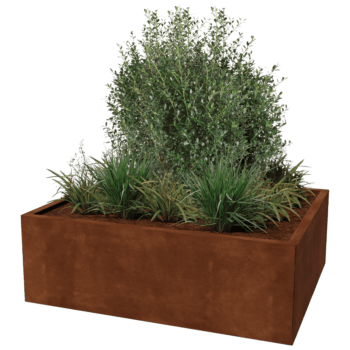 Bac à plantes en acier corten Texas 100 x 120 cm