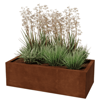 Bac à plantes en acier corten Texas 50 x 100 cm