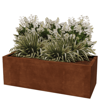 Bac à plantes en acier corten Texas 50 x 120 cm