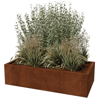 Bac à plantes en acier corten Texas 60 x 120 cm
