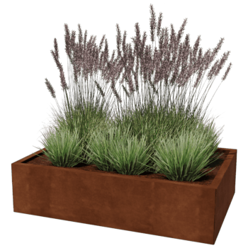 Bac à plantes en acier corten Texas 80 x 120 cm