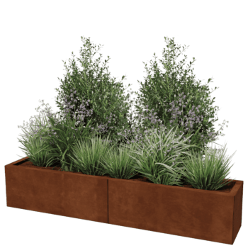 Jardinière en acier corten Texas xxl 160 x 30 cm