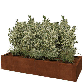 Jardinière en acier corten Texas xxl 160 x 60 cm