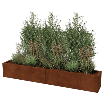 Jardinière en acier corten Texas xxl 200 x 30 cm